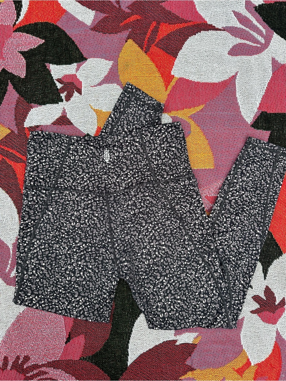 Free People Movement Black & Grey Leopard Leggings